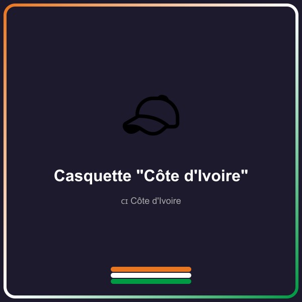 Casquette Côte d'Ivoire
